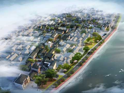  住宅小区鸟瞰PSD 