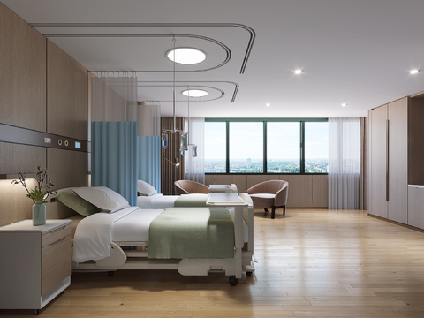  现代医院VIP病房3d模型 