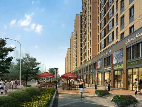  现代商业街步行街psd 