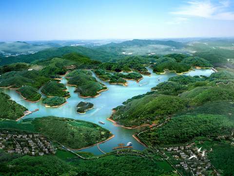  现代山体鸟瞰景观psd 