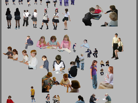  现代学生人物psd 