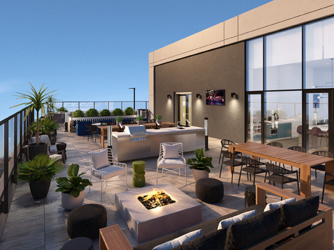  现代顶楼露台烧烤阳台3d模型 