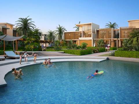  现代户外公园游泳池psd 