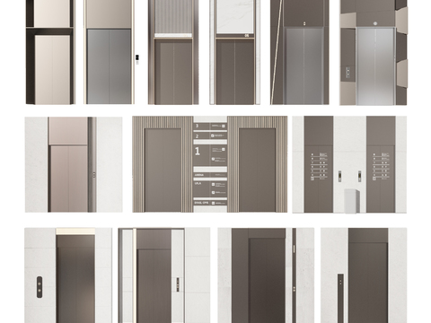  电梯门 电梯3d模型 