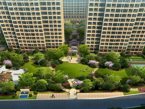  现代园林景观psd 