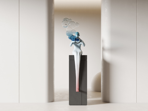  抽象人物 雕塑摆件3d模型 