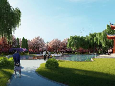  公园景观3d模型 