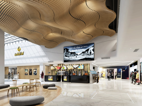  现代电影院3d模型 