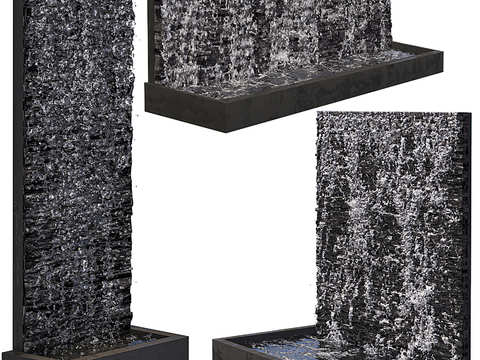  现代流水园艺小品3d模型 