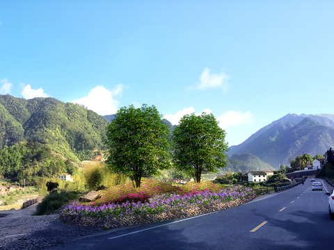  现代道路桥梁景观psd 