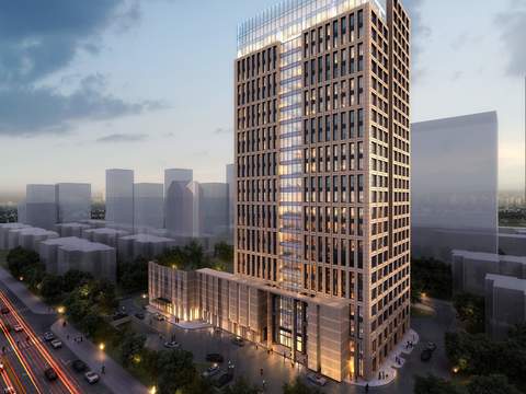  现代住宅楼外观鸟瞰psd 