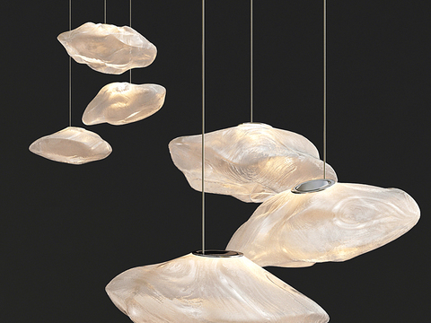  现代简约吊灯抽象艺术设计3d模型下载 北欧风格客厅卧室商用装饰灯氛围灯 