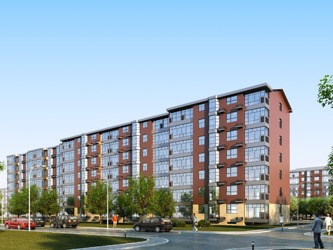 现代住宅建筑外观3d模型