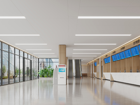  医院大厅 过道3d模型 