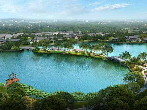  现代湿地公园景观PSD 