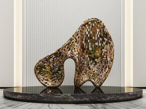  现代抽象雕塑摆件3d模型 