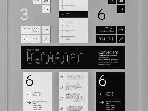  指示牌 导视牌 标识牌3d模型 