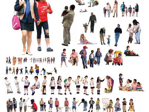  现代休闲学生人物psd 