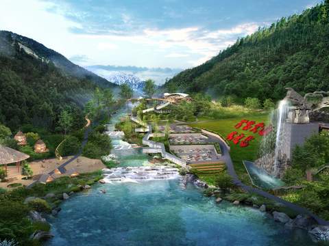  贡山旅游景区psd 