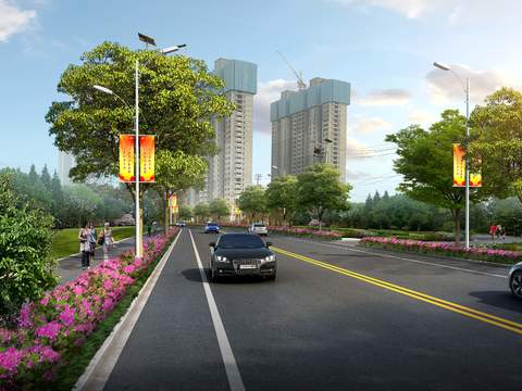  现代公路道路psd 