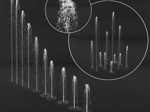  现代喷泉水景3d模型 