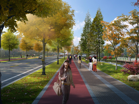  现代道路桥梁psd 