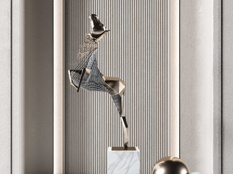  现代艺术装置雕塑摆件3d模型 