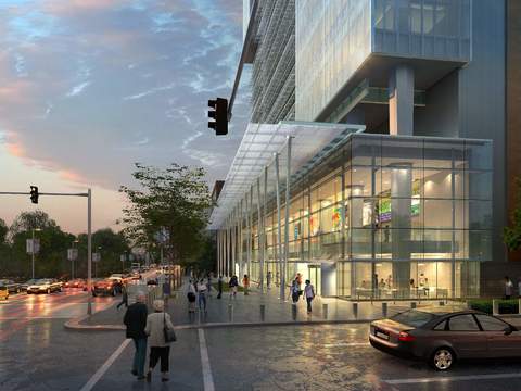  现代商业街步行街psd 