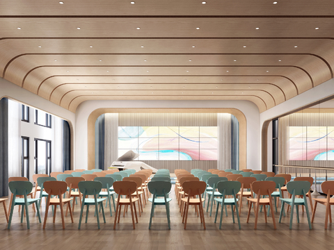  现代幼儿园音体室3d模型 