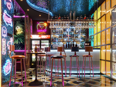  现代酒吧 清吧3d模型 