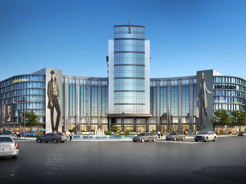  现代商业楼建筑外观psd 