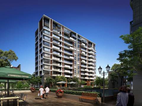  现代办公楼建筑外观psd 