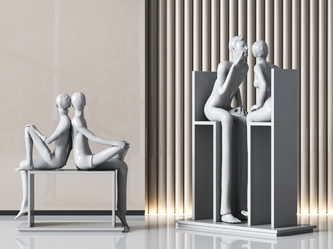  人体雕塑 抽象雕塑 艺术摆件3d模型 