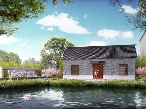  现代湿地园林景观psd 