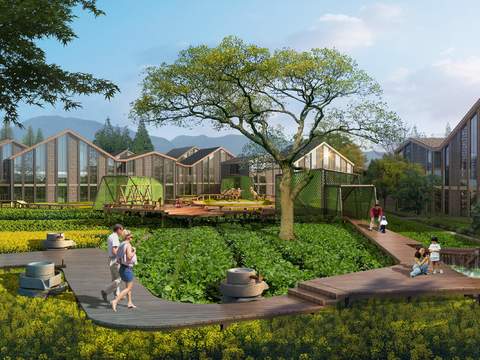  现代菜地公园园林psd 