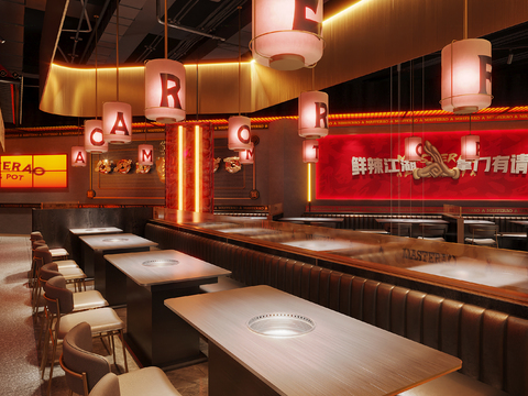  火鍋店 火鍋餐廳3d模型 