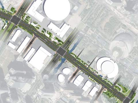  现代园林平面景观图psd 