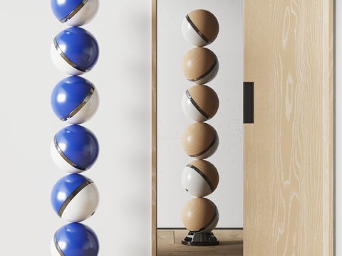  几何雕塑3d模型 