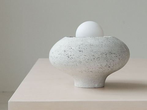  侘寂风创意台灯3d模型下载 极简混凝土花瓶家居摆件 现代艺术装饰台灯 