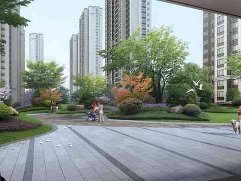  现代公园景观psd 