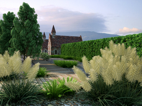  现代园林景观3d模型 