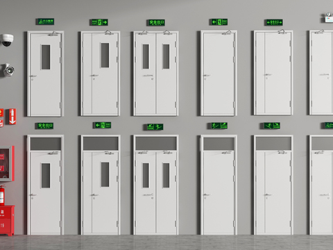  消防门 防火门 安全门 消防栓3d模型 