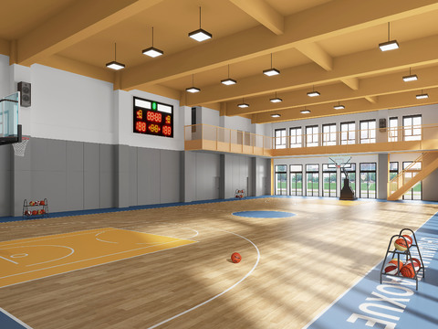  篮球场 篮球馆3d模型 