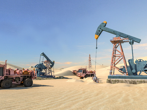  石油勘探机 塔吊3d模型 