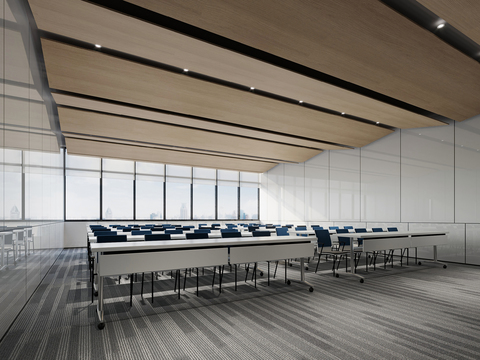  现代培训教室3d模型 