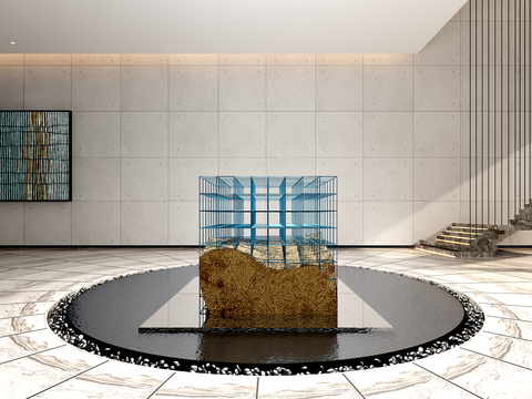  现代抽象雕塑3d模型 