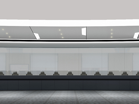  现代监控中心指挥中心3d模型 