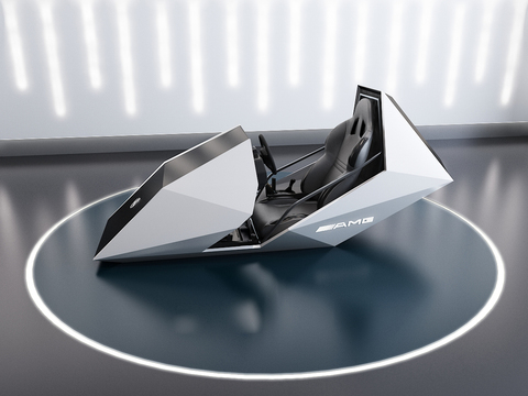  奔驰车VR游戏机3d模型 