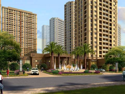  新古典小区入口景观psd 