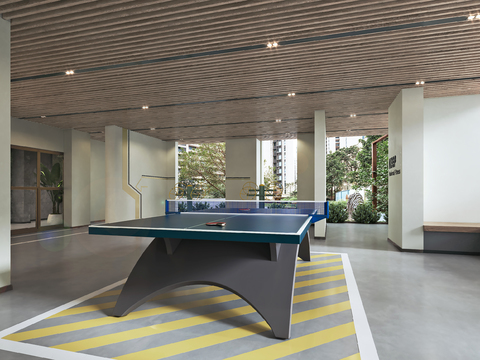  架空层运动区 健身区3d模型 